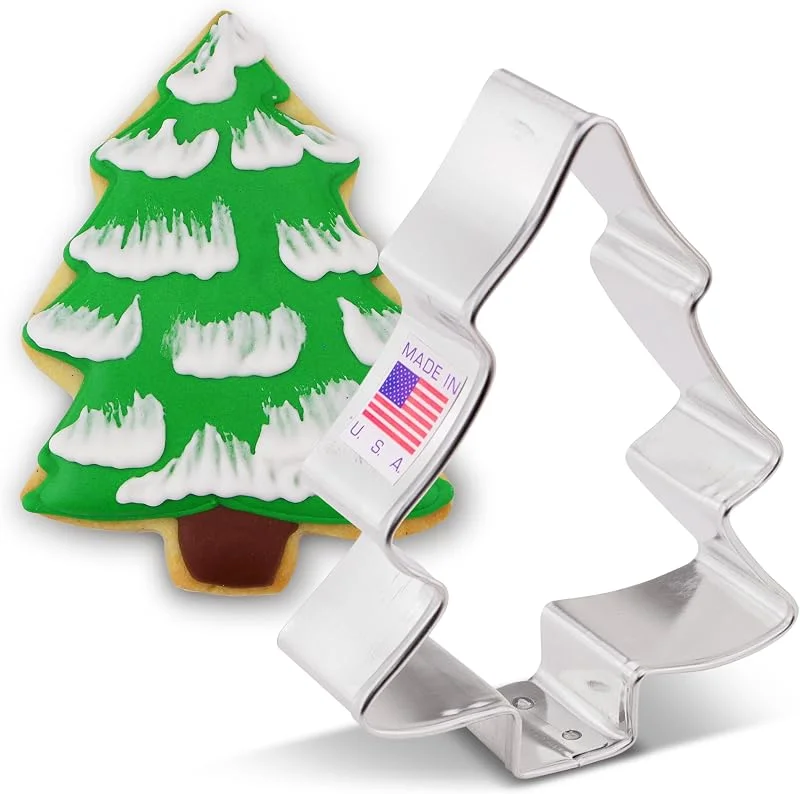 Visita la tienda de Ann Clark Cookie Cutters Ann Clark Cookie Cutters Cortador de galletas árbol cubierto de nieve - 9 cm - Acero fabricado en EE. UU. — Hogar y cocina