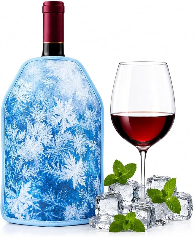 Shyllin Enfriadora de Botellas de Vino, Enfriador de Botellas de Vino Blanco, Tinto y Champán.champán y refrescos, ideal para fiestas, picnics y viajes (Blue Ice) — Vino y mesa festiva