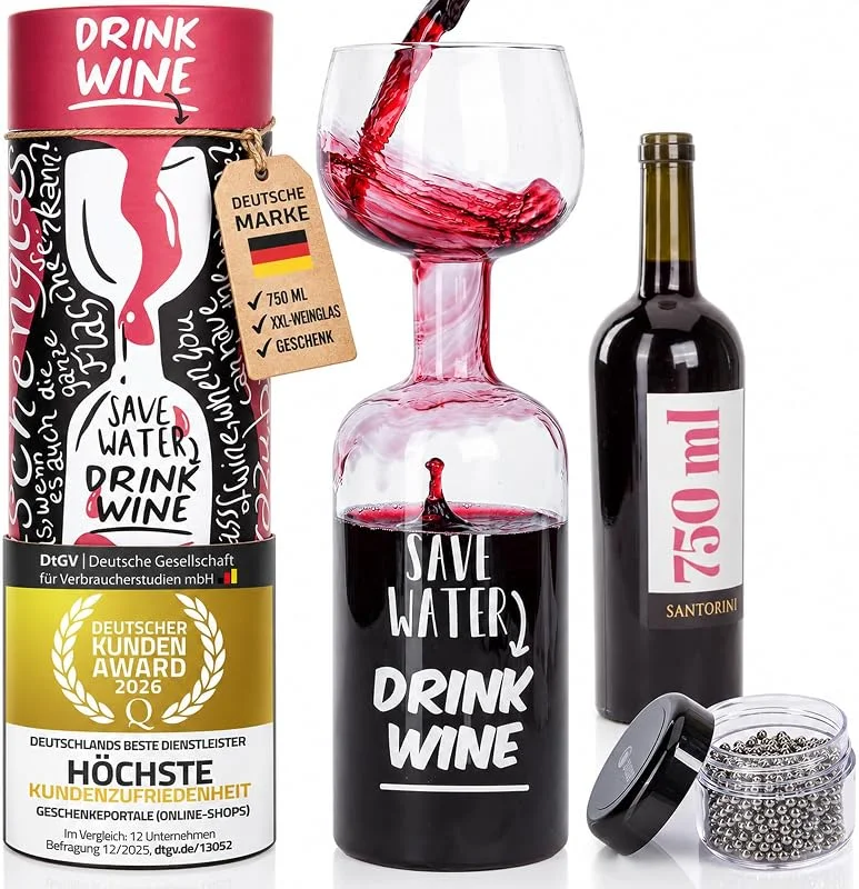 Dimono® Copa de Vino XXL 750 ml - Gigante con Caja de Regalo — Vino y mesa festiva
