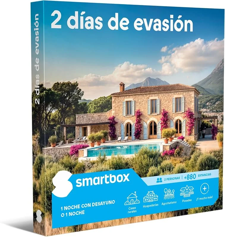 Visita la tienda de Smartbox Smartbox - Caja Regalo 2 días de evasión - Idea de Regalo para Parejas - 1 Noche con Desayuno o 1 Noche para 2 Personas — Envoltorio regalo