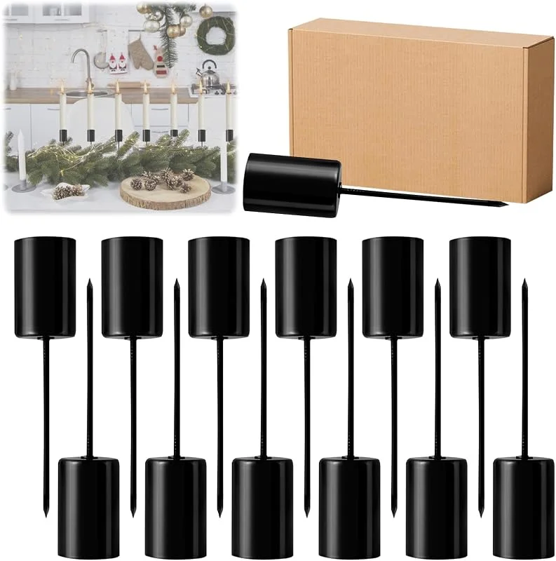 WEGREAT Portavelas De Varilla, 12 Unidades: Portavelas De Metal Negro Para Velas De Barra De Menos De 25 Mm, Para Velas De Pizarra DIY, Decoración De Corona De Adviento — Adviento y mesa
