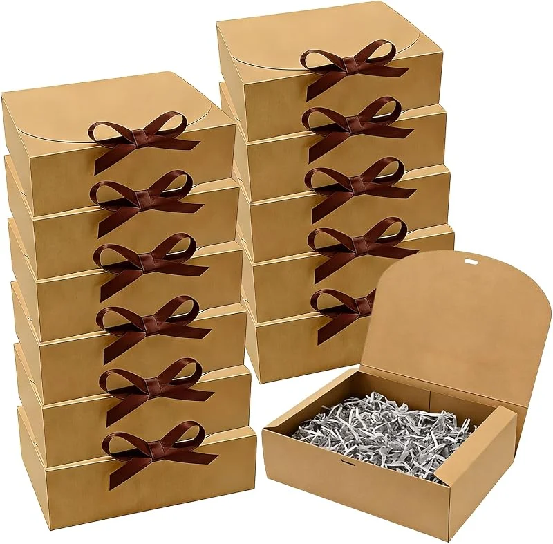 Lunyloer Juego de 12 cajas de regalo con tapa, 16, 5 x 16, 5 x 5 cm — Envoltorio regalo
