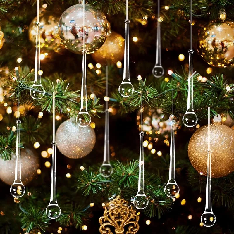 YIEUR 40 Piezas de decoración para árbol de Navidad, Colgante con Gotas de Helado, acrílico, decoración de árbol de Navidad, Colgante (Gotas de Hielo B) — Decoracion Navidad