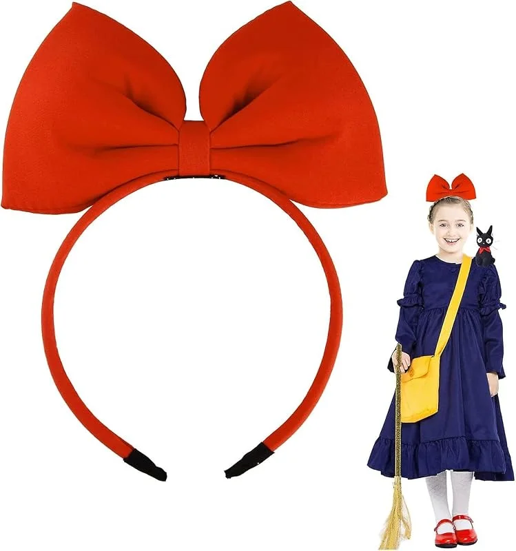 Visita la tienda de BABYZOCO Diadema de Lazo de Satén Rojo - Cinta para el Cabello Grande y Decorativa - Accesorio para Disfraz y Peinado — Ropa Navidad