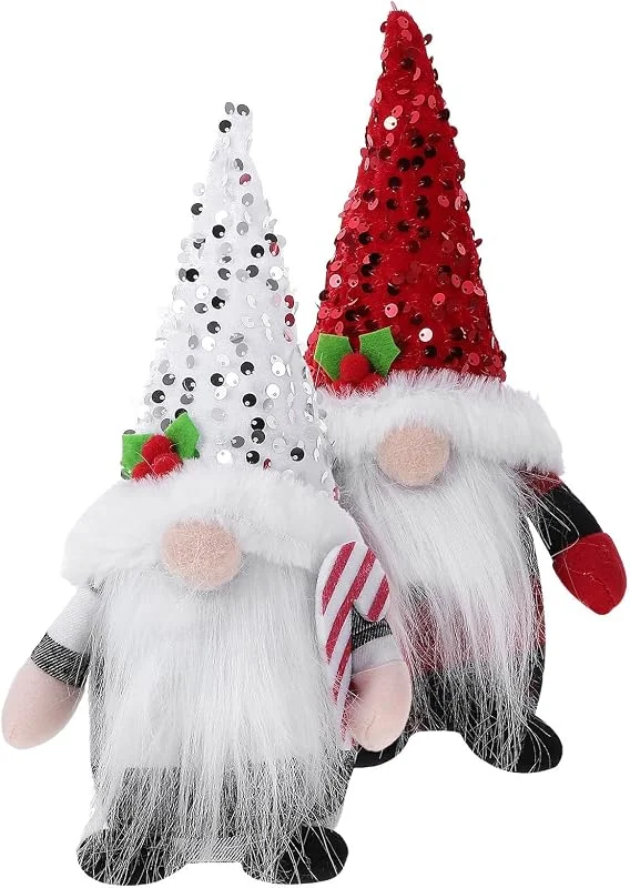 PRETYZOOM 2 Piezas Muñeca Navideña de Tela, Enano y Santa Claus, Adorno — Decoracion Navidad