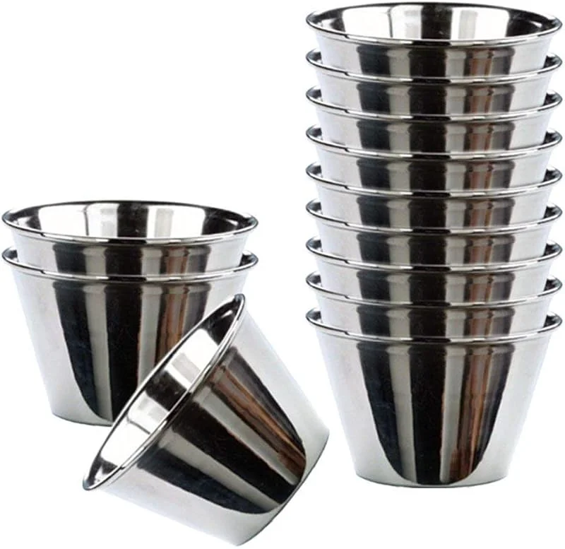 Visita la tienda de Space Home 12 Moldes para Flan - Molde Individual para Pudín - Moldes Individuales para Magdalenas - Flaneros Individuales de Acero Inoxidable - Flaneras Diámetro 8 cm — Hogar y cocina