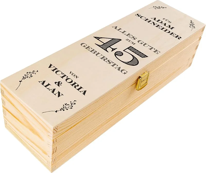 Visita la tienda de Creative DECO Creative DECO Caja Vino de Regalo con tu Texto Personalizado, 1 Botella — Envoltorio regalo