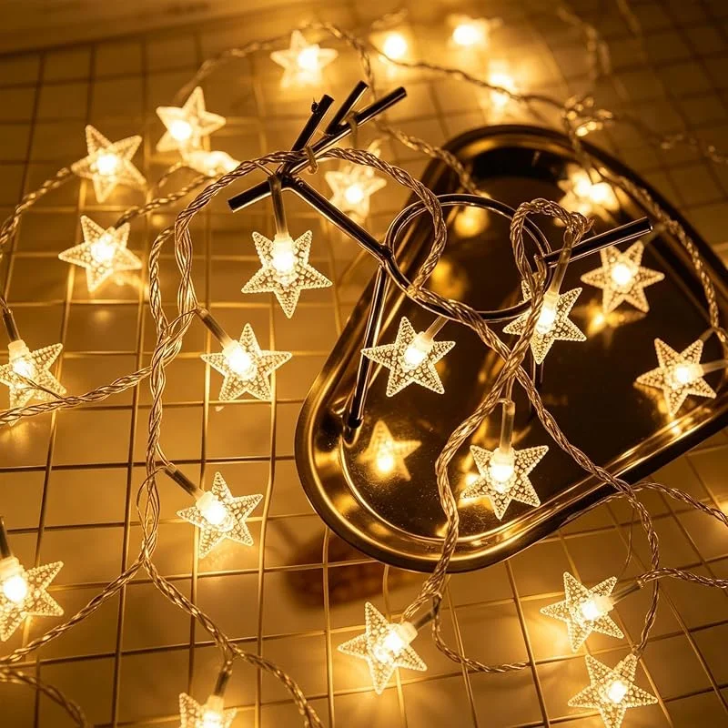 Visita la tienda de Jecdfs Luces de Hadas Estrella, luces navidad exterior pilas 6M 40 LED — Decoracion Navidad