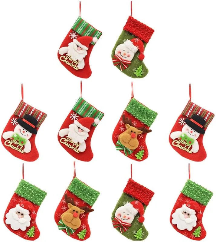 PRETYZOOM Medias Navideñas Colgantes de Fieltro, Bolsa Multiusos para — Decoracion Navidad