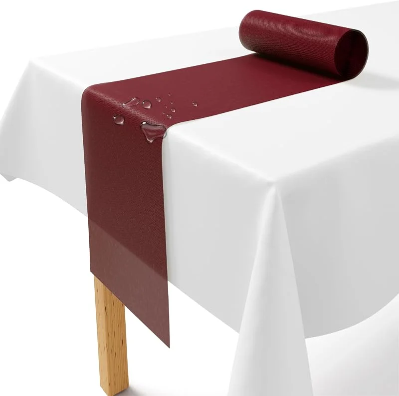 LILENO HOME Camino de mesa de fieltro Bordeaux [30 cm x 25 m] - Camino de mesa desechable como elegante decoración de mesa para boda, comunión, bautizo, cumpleaños, Navidad y fiestas de mesa de cerveza — Hogar y cocina